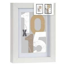 Cornice Portafoto Bianco Vetro Legno MDF 16 x 21 x 2,5 cm (6 Unità)    