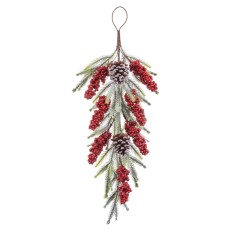 Appendino per Porte Natale Rosso Multicolore Plastica Ananas 63 cm    