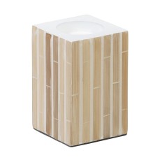 Portacandele Beige Bambù Legno MDF 10,5 x 10,5 x 16 cm    