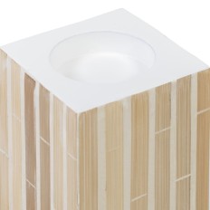 Portacandele Beige Bambù Legno MDF 10,5 x 10,5 x 16 cm    