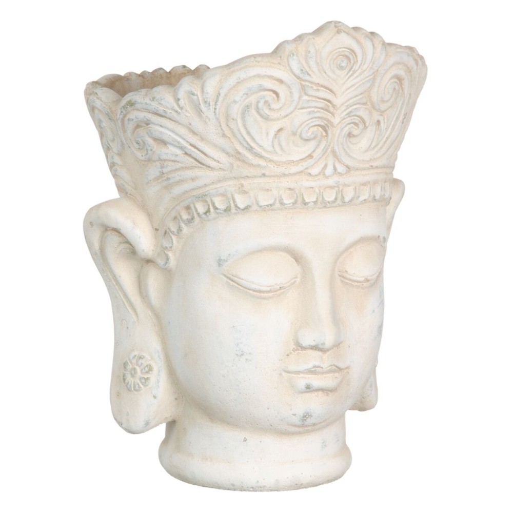 Vaso Crema Terracotta Buddha Orientale 18,4 x 18,4 x 25,6 cm    