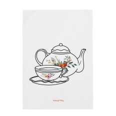 Panno da Cucina HappyFriday Time To Tea Multicolore 70 x 50 cm (2 Unità)    