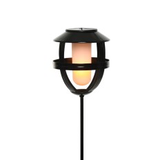 Luce solare Lumineo 898216 Effetto fiamma Torcia Nero Ferro 63 cm    