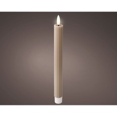 Candela LED Lumineo Grigio chiaro Ø 2,2 x 24,5 cm (2 Unità)    