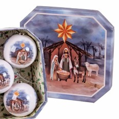 Palle di Natale Multicolore Carta Polyfoam Natività/Presepe 7,5 x 7,5 x 7,5 cm (5 Unità)    