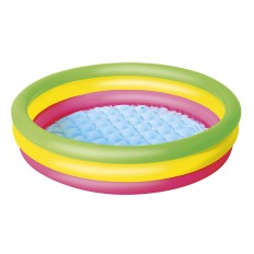 Bestway Piscina Gonfiabile Infantile 3 Anelli Fondo Imbottito 102x25 cm +2 Anni Giardino 51104    