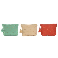 Necessaire da Viaggio Home ESPRIT Verde Beige Corallo 25 x 5 x 20 cm (3 Unità)    