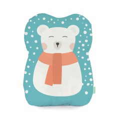 Cuscino HappyFriday Happynois Multicolore Orso polare 40 x 30 cm    