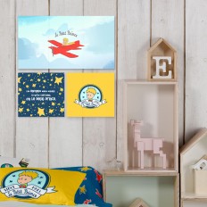 Tela HappyFriday Le Petit Prince Son avion Multicolore 27 x 27 cm    