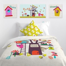 Tela HappyFriday Moshi Moshi House Multicolore 27 x 27 cm    