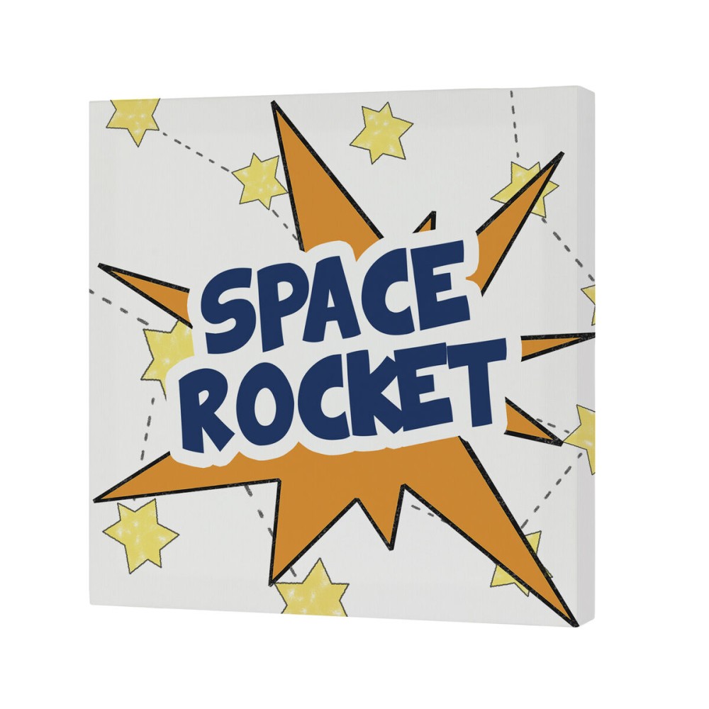 Tela HappyFriday Mr Fox Space rocket  Multicolore 27 x 27 cm    