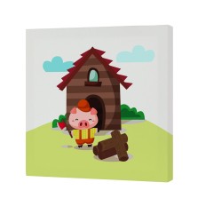 Tela HappyFriday Mr Fox Piggys Multicolore 27 x 27 cm    