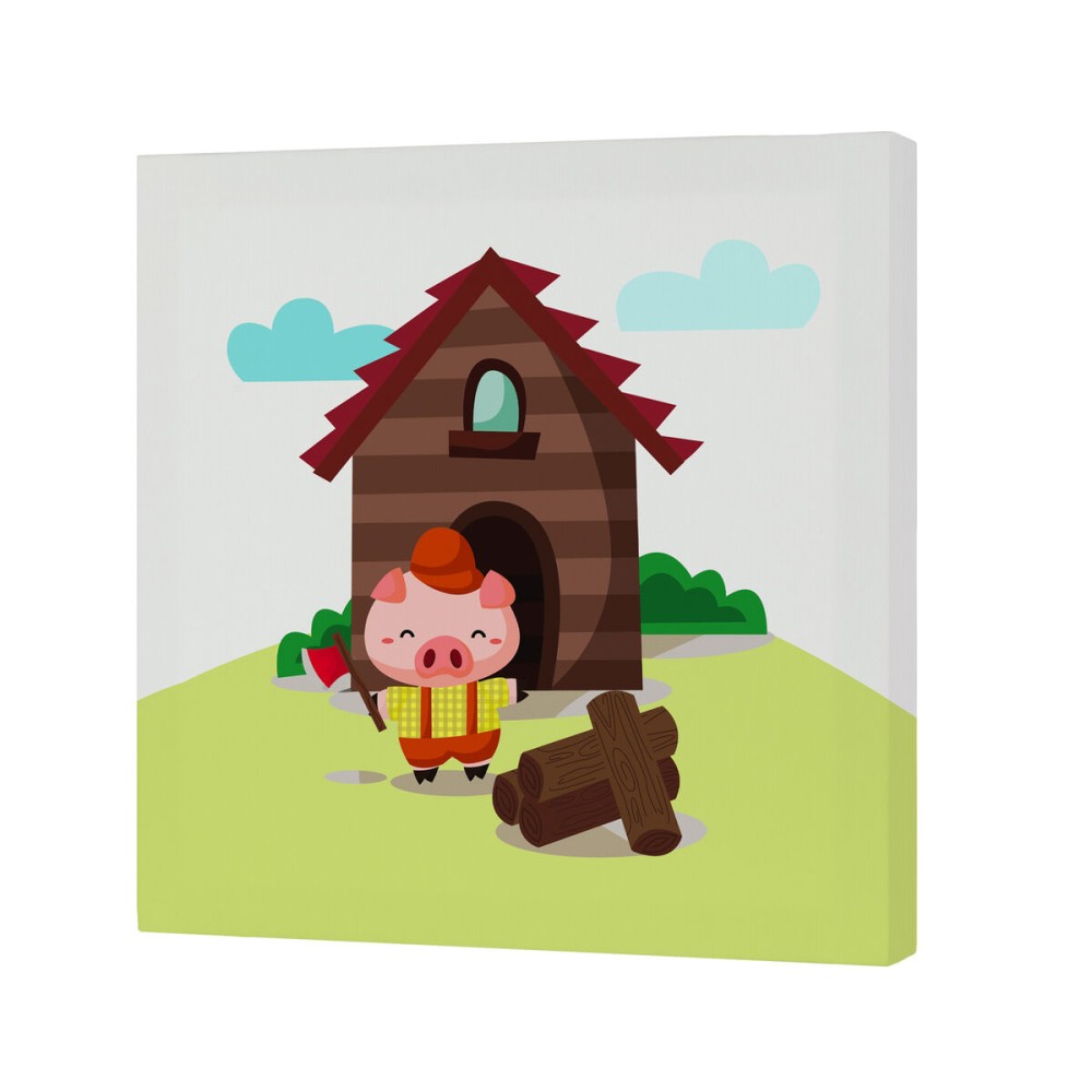 Tela HappyFriday Mr Fox Piggys Multicolore 27 x 27 cm    