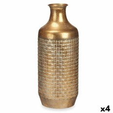 Vaso Dorato Metallo 16 x 42 x 16 cm (4 Unità) Con rilievo    