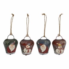 Decorazione pensile DKD Home Decor Natale Rosso Verde Metallo (4 pcs) (5 x 2.5 x 7 cm)    