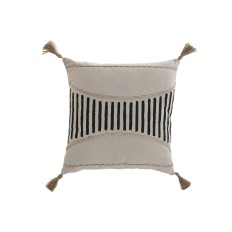 Cuscino Home ESPRIT Nero Beige Boho 45 x 45 cm    