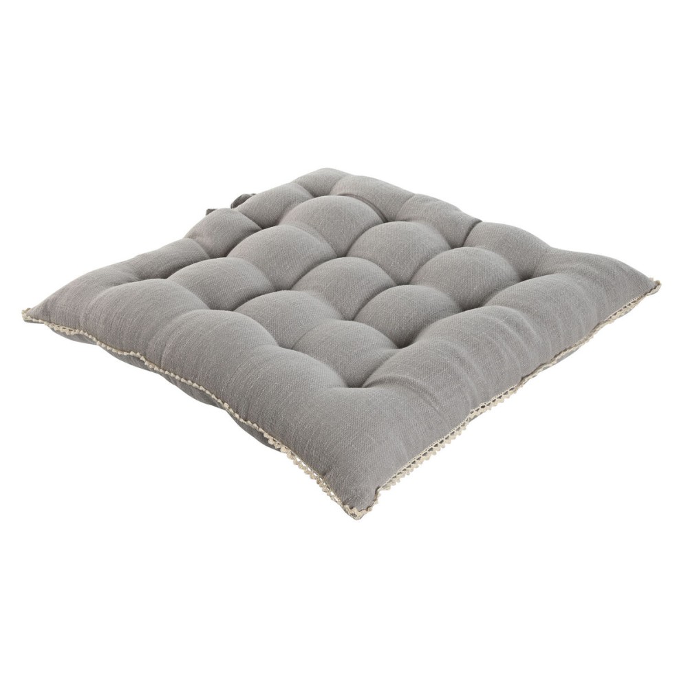 Cuscino per sedie Home ESPRIT Grigio chiaro 42 x 42 x 6 cm    