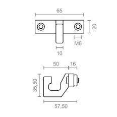 Gancio per tenda da sole Micel TLD11 Bianco 65 x 57,5 x 35,5 mm    