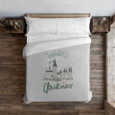 Copripiumino Harry Potter Hogwarts in Christmas Multicolore 175 Fili 260 x 240 cm Osimano    