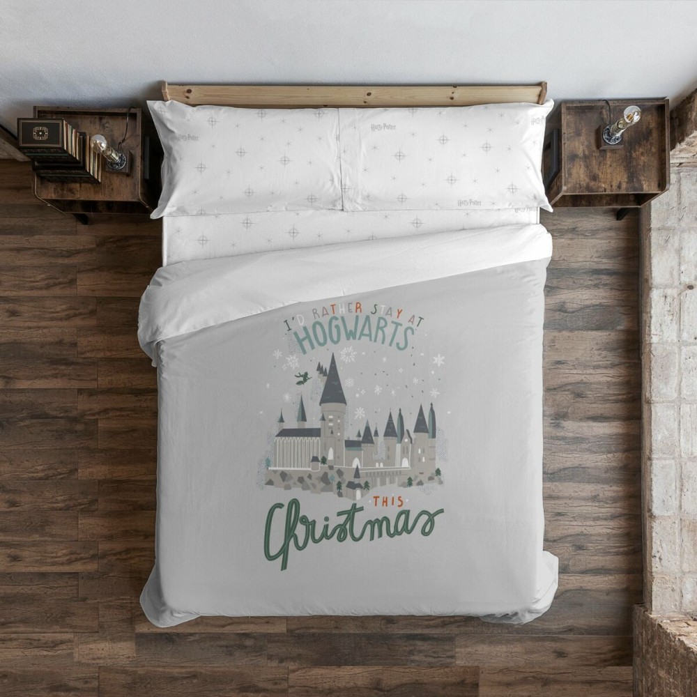 Copripiumino Harry Potter Hogwarts in Christmas Multicolore 175 Fili 260 x 240 cm Osimano    