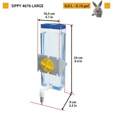 Ciotola per animali domestici Ferplast Sippy 4676 Acciaio inossidabile 600 ml Trasparente Roditori    