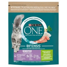 Cibo per gatti Purina One Bifensis Adult Sensitive Adulto Tacchino 800 g    