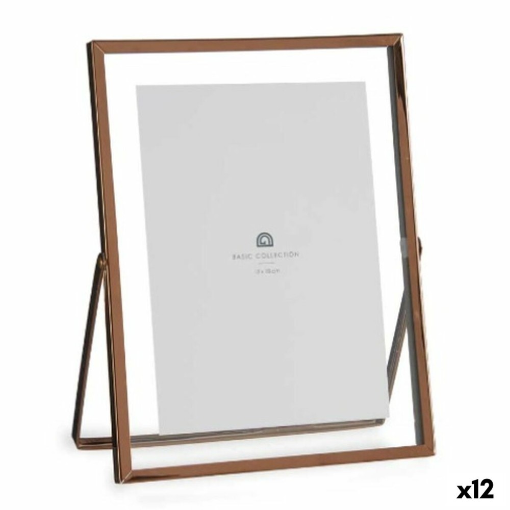 Cornice Portafoto Rame Metallo Vetro Plastica 18,5 x 1 x 23 cm (12 Unità)    