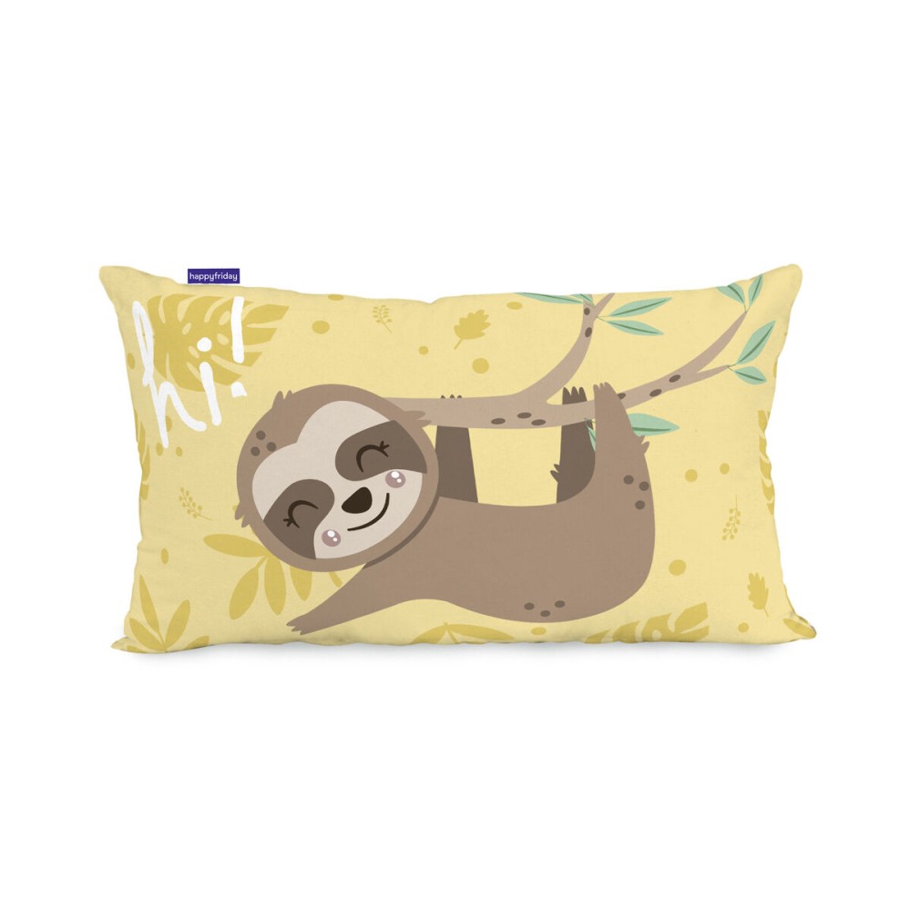 Fodera per cuscino HappyFriday Moshi Moshi Happy Sloth Multicolore 50 x 30 cm    