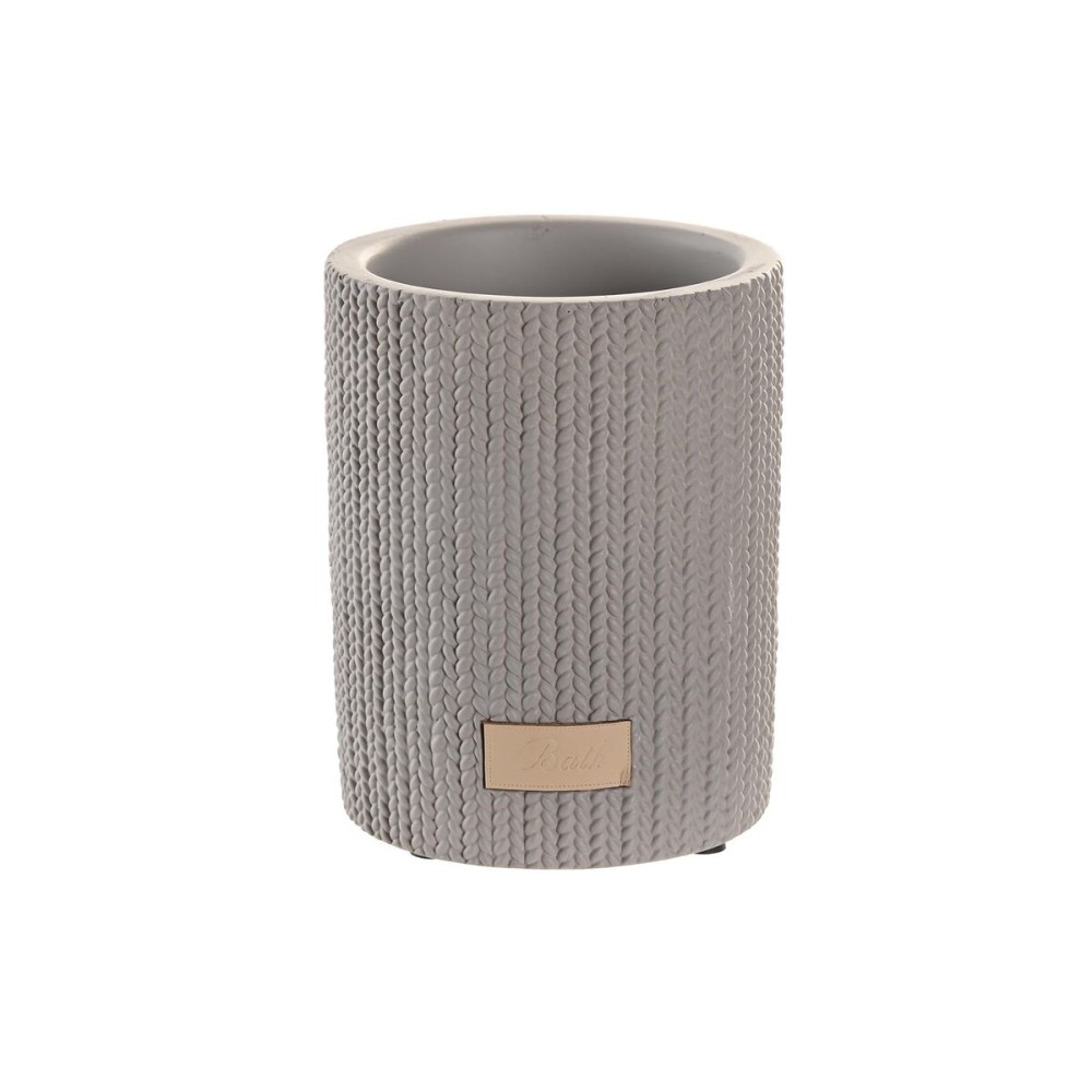 Bicchiere DKD Home Decor Grigio Cemento 8 x 8 x 10 cm    