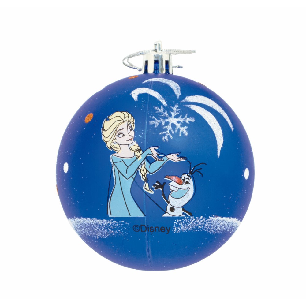 Palla di Natale Frozen Memories 6 Unità Azzurro Bianco Plastica (Ø 8 cm)    