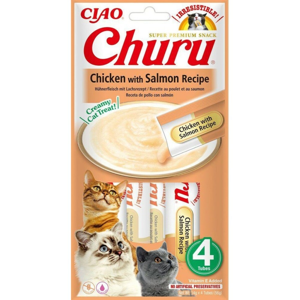 Spuntino per Cat Inaba Churu 4 x 14 g Pollo Salmone    