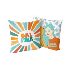 Fodera per cuscino HappyFriday Aware Girl power Multicolore 50 x 50 cm 2 Pezzi    