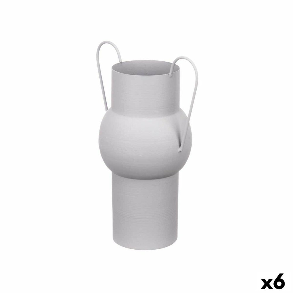 Vaso Grigio Acciaio 22 x 32 x 14 cm (6 Unità)    