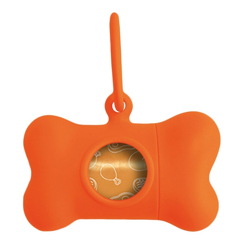 Dispenser di Buste per Animali Domestici United Pets Bon Ton Neon Cane Arancio (8 x 4,2 x 5 cm)    