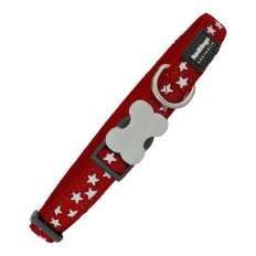 Collare per Cani Red Dingo Liscio Stella Stelle (1,5 x 24-36 cm)    