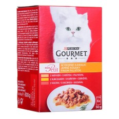 Cibo per gatti Purina Gourmet Pollo Tacchino Anatra 6 x 50 g    