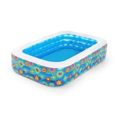 Bestway Piscina Gonfiabile 3 Camere Floreale 305x183x56 cm +6 Anni Giardino 54121    