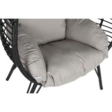 Poltrona da giardino DKD Home Decor 90 x 65 x 151 cm Nero Grigio Metallo rattan sintetico    