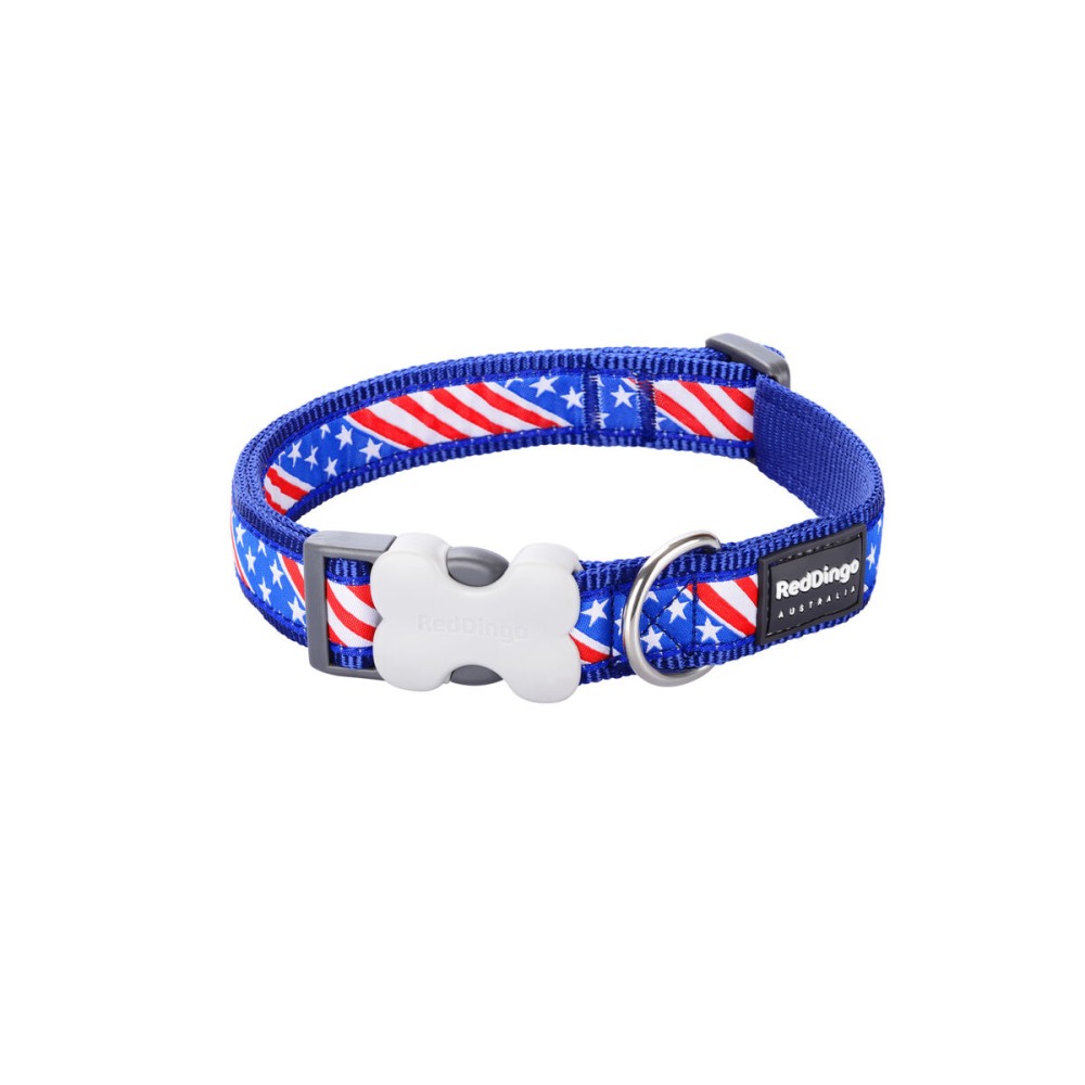 Collare per Cani Red Dingo US Flag 20-32 cm Azzurro    