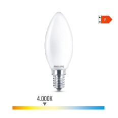 Lampadina LED Philips Candela Bianco F 40 W 4,3 W E14 470 lm 3,5 x 9,7 cm (4000 K)    