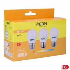 Confezione da 3 lampadine LED EDM G 5 W E27 Ø 4,5 x 8 cm (3200 K)    