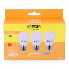 Confezione da 3 lampadine LED EDM G 5 W E27 Ø 4,5 x 8 cm (3200 K)    