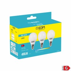 Confezione da 3 lampadine LED EDM G 5 W E14 400 lm Ø 4,5 x 8 cm (6400 K)    