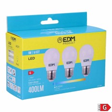 Confezione da 3 lampadine LED EDM G 5 W E27 400 lm Ø 4,5 x 8 cm (6400 K)    