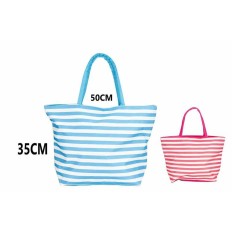 Borsa da Mare Bismark Azzurro Rosa Oxford 50 x 16 x 35 cm    