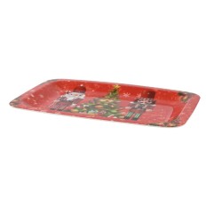 Vassoio Lifetime Rosso Stampa Natale 41 x 2,2 x 29 cm    