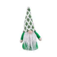 Decorazione Natalizia Bianco Verde Sabbia Tessuto Babbo Natale 21 cm    