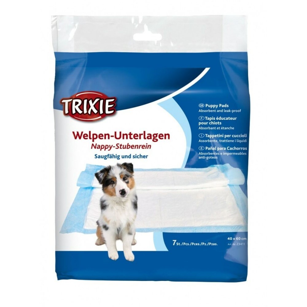 Tappetini Igienici per Cani Trixie   40 x 60 cm Azzurro Bianco Cellulosa (7 Pezzi)    