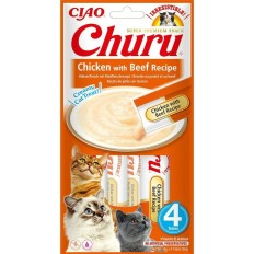 Spuntino per Cat Inaba Churu 4 x 14 g Pollo Carne di vitello    