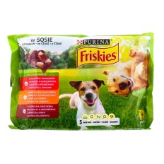 Cibo umido Purina Friskies Pollo Carne di vitello Agnello Patate Carota 4 x 100 g    